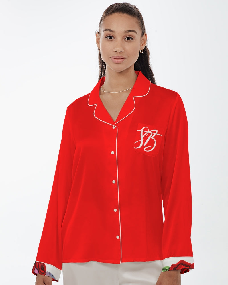 Women's Satin Long Sleeve Pajama Top