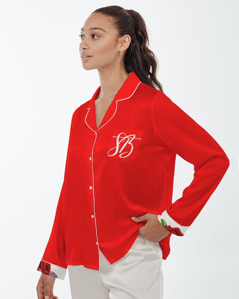 Women's Satin Long Sleeve Pajama Top