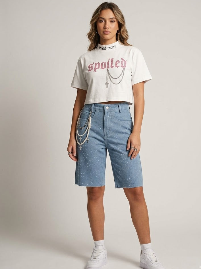 Be Spoiled & Sparkle Denim Shorts