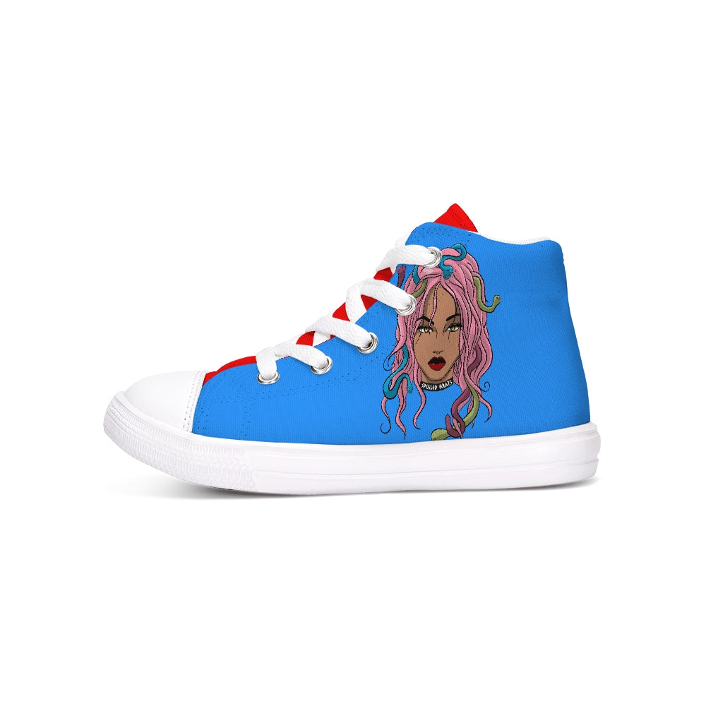 Blue  Kids Hightop Canvas Shoe