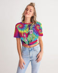 So groovy Alien Tees Women's Twist-Front Cropped Tee