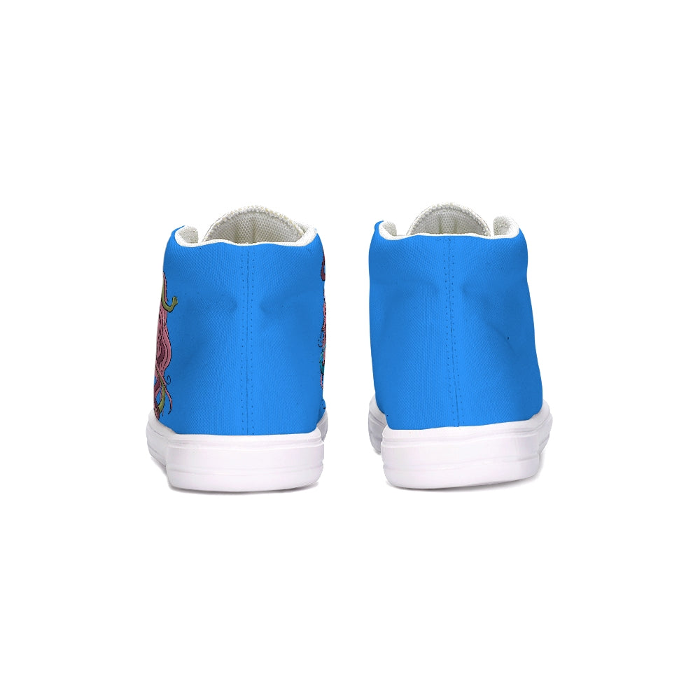 Blue  Kids Hightop Canvas Shoe