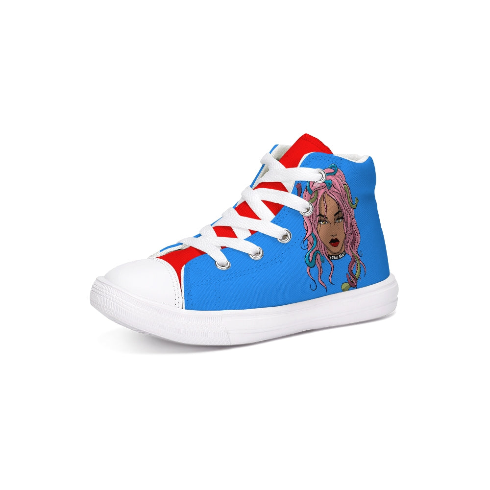 Blue  Kids Hightop Canvas Shoe