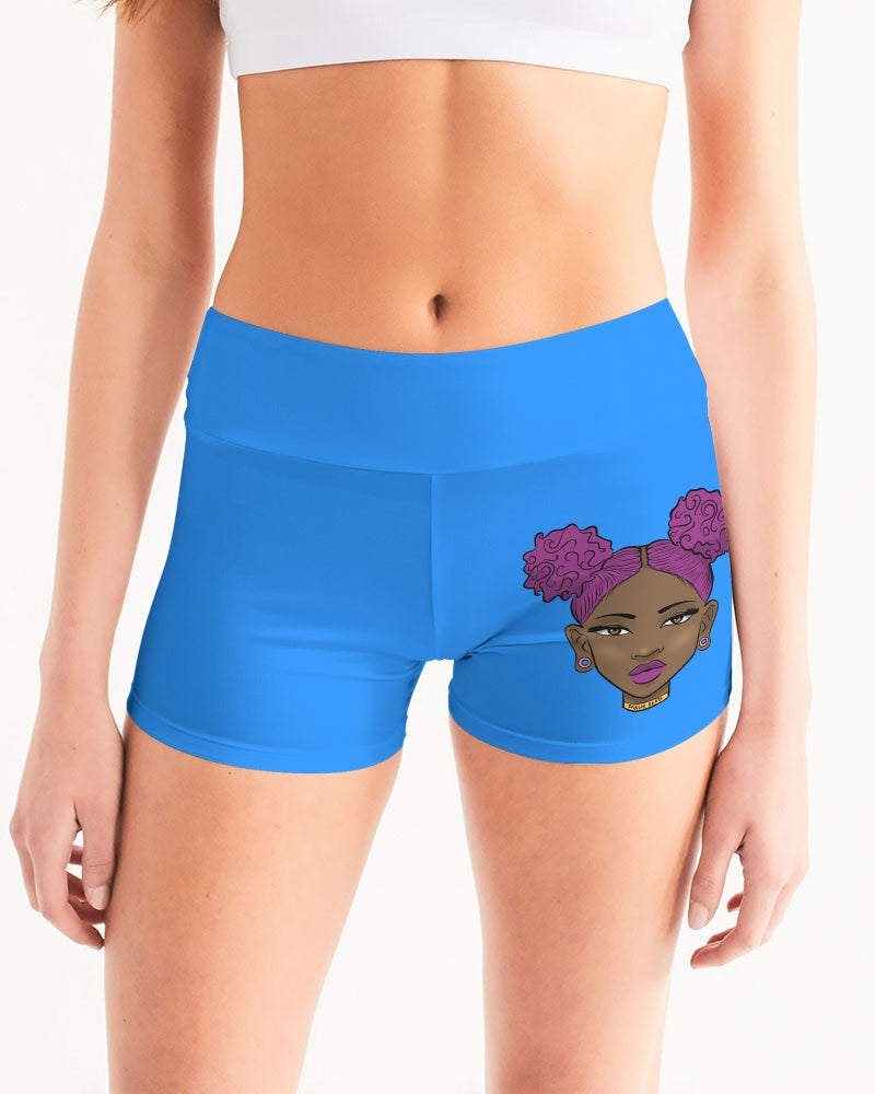Black Girl magic Women's All-Over Print Mid-Rise Yoga Shorts