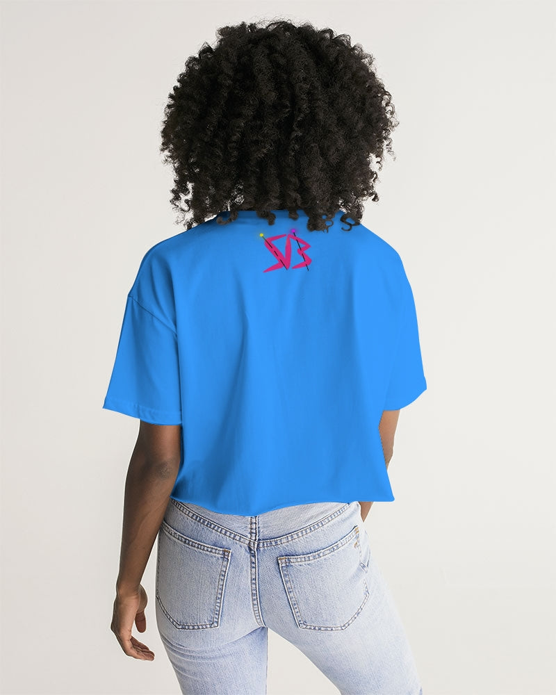 Black Girl magic Women's All-Over Print Lounge Cropped Tee